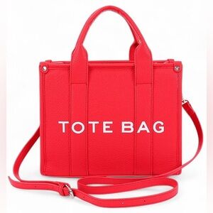 Large Vegan Leather Tote Bag with Strap